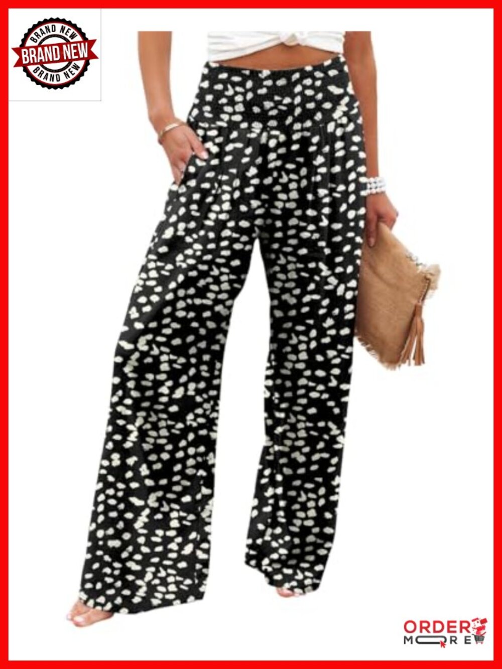 Angerella Women's High Waisted Wide Leg Palazzo Lounge Pants with Pockets